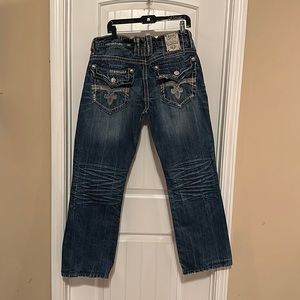 Men’s Rock Revival ‘Clive’ boot cut blue jeans